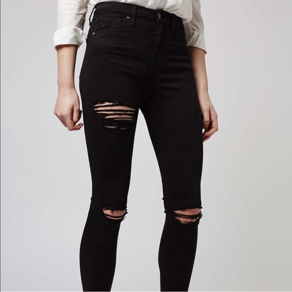 TopShop | Moro Jamie Ripped Black Denim